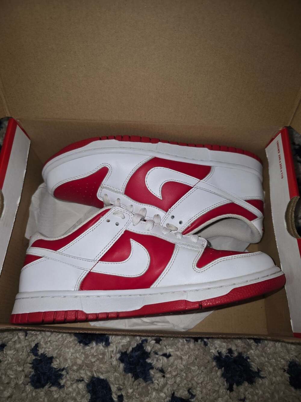 Nike Dunk Low Retro Championship Red University Red White Sneakers